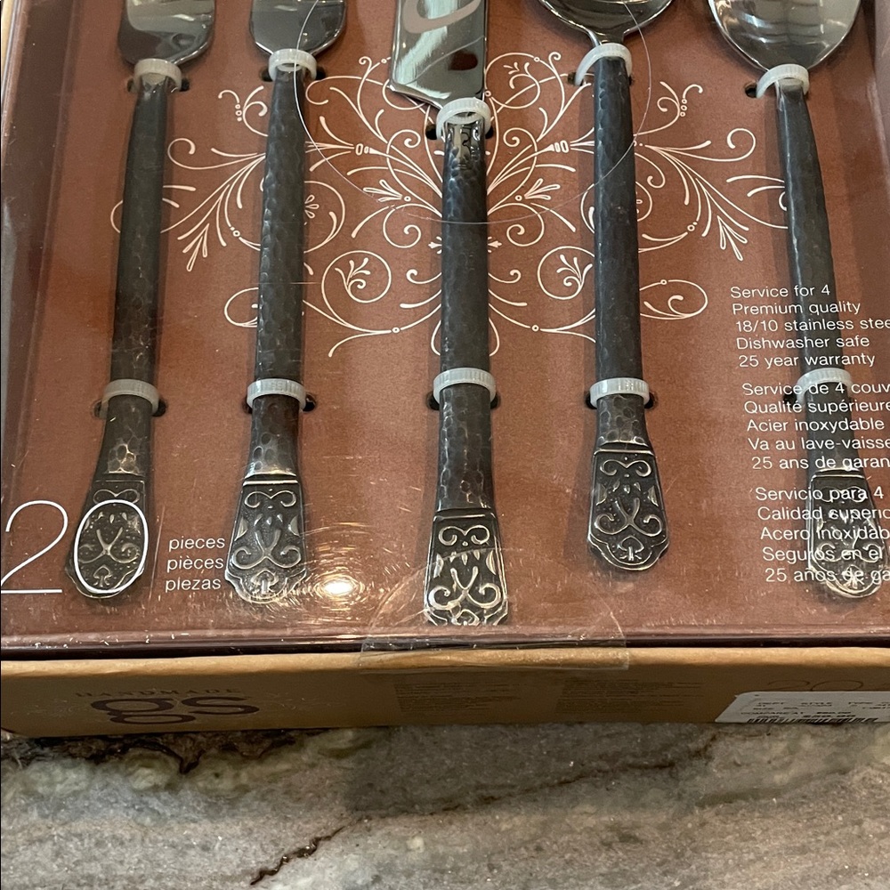 Handmade Silver and Black Cutlery Set - Picture 5 of 13